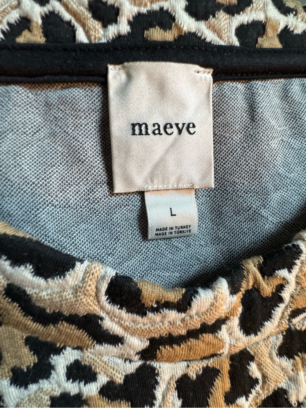 Maeve Leopard Print Boxy Top - Black, Tan, Cream - Picture 3 of 6